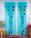 Aqua Blue Sheer Curtains with Multicolor Tassel Details – Set of 2 Panels