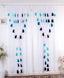Sheer White Curtains with Blue and Teal Tassel Details – Set of 2 Panels