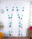 Soft White Curtains with Vertical Teal and Green Tassel Pattern