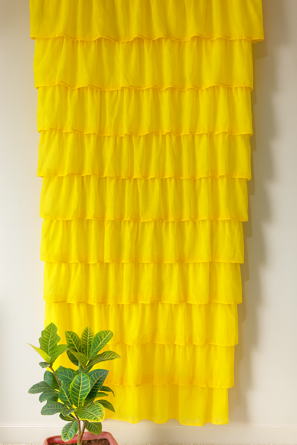 Bright Yellow Layered Curtains Main image