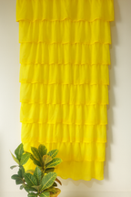 Bright Yellow Layered Curtains