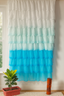 White and Blue Layered Sheer Window Curtain with Soft Gradient Look