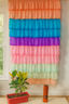 Multicolor Layered Sheer Window Curtain with Soft Ruffled Design