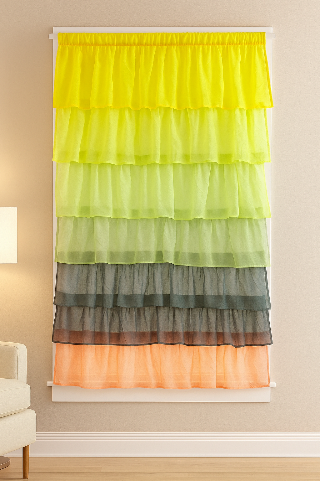 Multi-Color Layered Sheer Window Curtain Panel