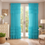 Turquoise Sheer Curtains with Layered Ruffle Panels