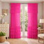 Bright Pink Sheer Curtains with Layered Ruffle Panels