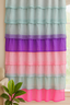 Soft Multicolor Sheer Curtain with Layered Ruffle Panels
