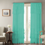 Sheer Layered Window Curtains in Soft Aqua Green