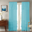 Soft Sheer Layered Window Curtains in Sky Blue