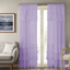 Soft Sheer Layered Window Curtains in Light Purple