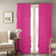 Soft Sheer Layered Window Curtains in Bright Pink