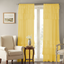 Soft Yellow Sheer Curtain with Layered Ruffle Panels