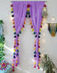 Lavender Sheer Curtain with Multicolor Tassel Trim