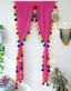 Pink Sheer Curtain with Multicolor Tassel Details
