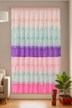 Pastel Tiered Ruffled Window Curtain